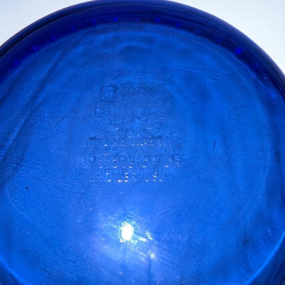 Anchor Hocking Deep Pie Plate 9″ Cobalt Blue Ovenware #1075 Vintage USA - Picture 4 of 5
